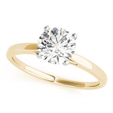 Resplendent Cathedral Mounting Round Diamond Engagement Ring — 9K/18K Gold & Platinum