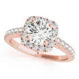 Noble Cathedral Halo Engagement Ring Round Diamond Engagement Ring — 9K/18K Gold & Platinum