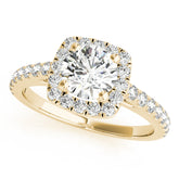 Noble Cathedral Halo Engagement Ring Round Diamond Engagement Ring — 9K/18K Gold & Platinum