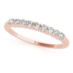 Shared Prong Half Eternity Ring in Gold & Platinum