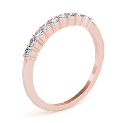 Shared Prong Half Eternity Ring in Gold & Platinum