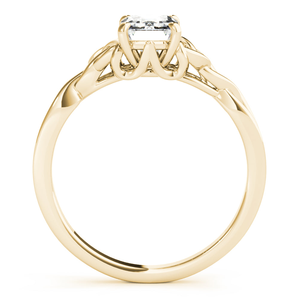 Lab-Grown Emerald Cut Diamond Intertwined Knot Solitaire Engagement Ring