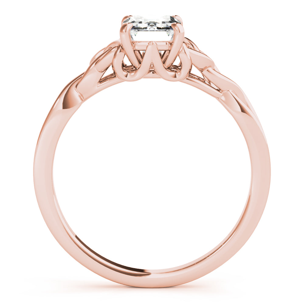 Lab-Grown Emerald Cut Diamond Intertwined Knot Solitaire Engagement Ring