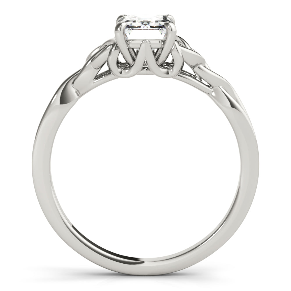Lab-Grown Emerald Cut Diamond Intertwined Knot Solitaire Engagement Ring