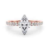 Graceful Center Round Diamond Engagement Ring — 9K/18K Gold & Platinum