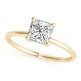 Elegant Solitaire Cut Princess Diamond Engagement Ring — 9K/18K Gold & Platinum
