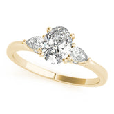 Vintage-Inspired Fashion Rings Shape Oval Diamond Engagement Ring — 9K/18K Gold & Platinum