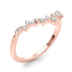 Chevron Cluster Half Eternity Ring in Gold & Platinum