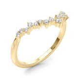 Chevron Cluster Half Eternity Ring in Gold & Platinum