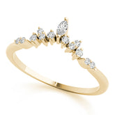 Chevron Marquise Half Eternity Ring in Gold & Platinum