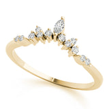 Chevron Marquise Half Eternity Ring in Gold & Platinum