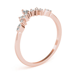 Chevron Marquise Half Eternity Ring in Gold & Platinum
