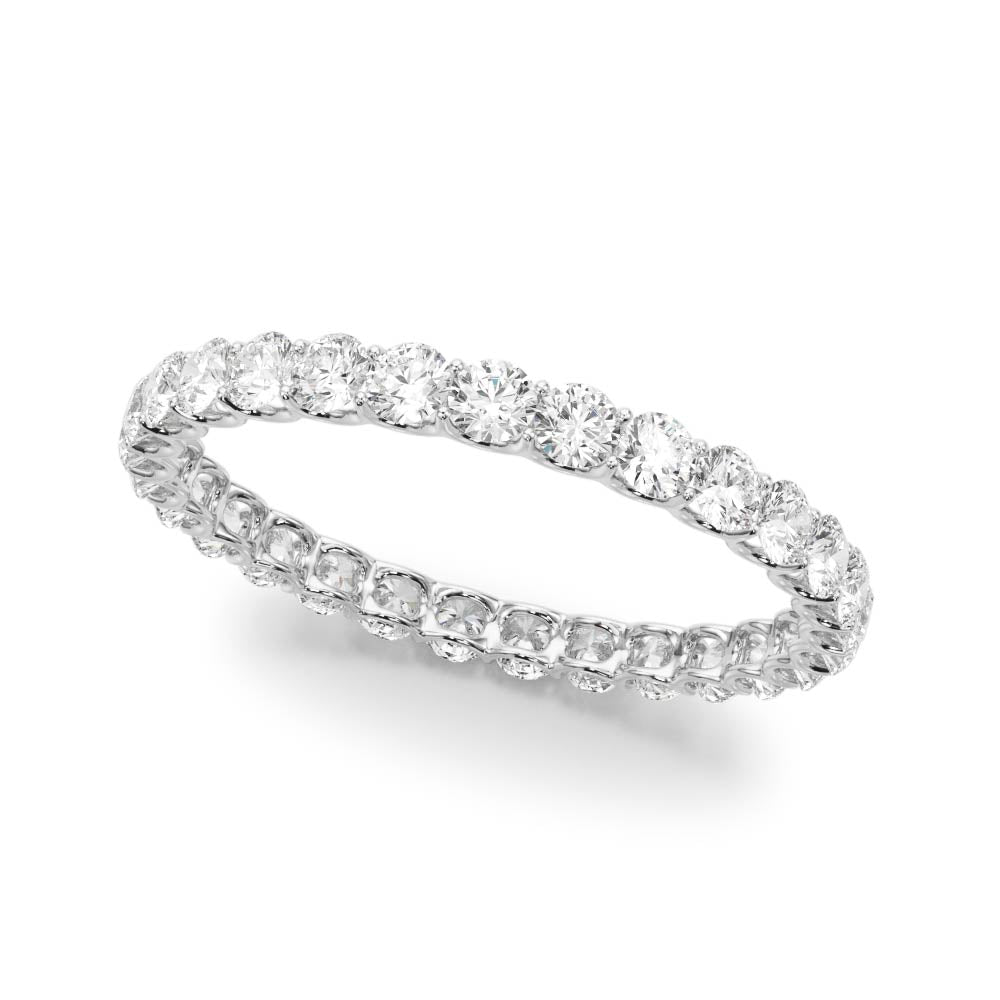 0.50-3.00ct Lab-Grown D/VVS Round Cut Diamond U Prong Full Eternity Wedding Ring