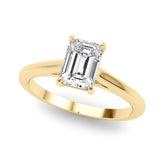 Classic Solitaire Cut Emerald Diamond Engagement Ring — 9K/18K Gold & Platinum