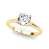 Timeless Solitaire Cushion Diamond Engagement Ring — 9K/18K Gold & Platinum