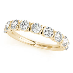 Bar Set U-Prong Half Eternity Ring in Gold & Platinum