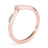 Chevron Milgrain Diamond Half Eternity Ring in Gold & Platinum