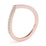 Diamond Chevron Half Eternity Ring in Gold & Platinum