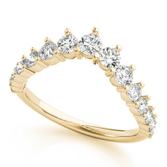 Graduating Diamond Chevron Half Eternity Ring in Gold & Platinum
