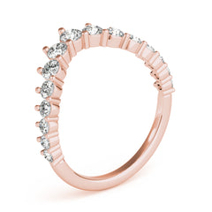 Graduating Diamond Chevron Half Eternity Ring in Gold & Platinum