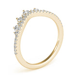 Diamond Chevron Half Eternity Ring in Gold & Platinum