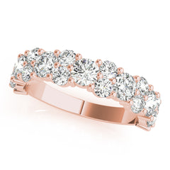 Shared Prong Half Eternity Ring in Gold & Platinum