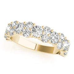 Shared Prong Half Eternity Ring in Gold & Platinum