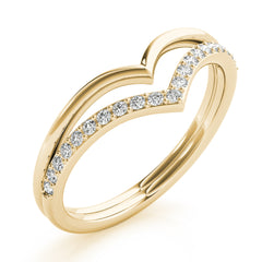 Double Chevron Half Eternity Ring in Gold & Platinum