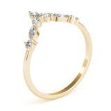 Alternating Round & Marquise Chevron Half Eternity Ring in Gold & Platinum