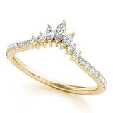Round & Marquise Diamond Half Eternity Ring in Gold & Platinum