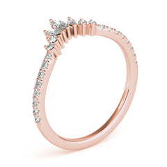 Round & Marquise Diamond Half Eternity Ring in Gold & Platinum