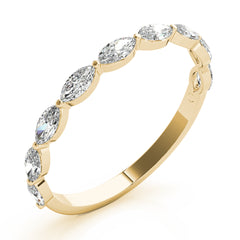 Shared Prong Marquise Half Eternity Ring in Gold & Platinum