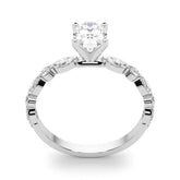 Majestic Sidestone Marquise Diamond Engagement Ring — 9K/18K Gold & Platinum