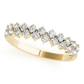 2-Row Prong Set Half Eternity Ring in Gold & Platinum