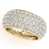 5 Row Full Eternity Ring in Gold & Platinum