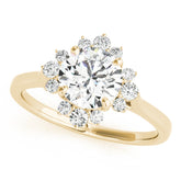 Cherished For Center Round Diamond Engagement Ring — 9K/18K Gold & Platinum