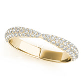 Multirow Pavã© Half Eternity Ring in Gold & Platinum