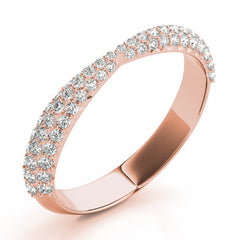 Multirow Pavã© Half Eternity Ring in Gold & Platinum