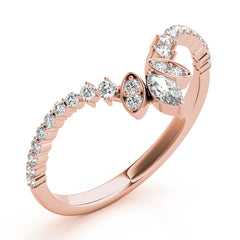 Marquise Chevron Half Eternity Ring in Gold & Platinum