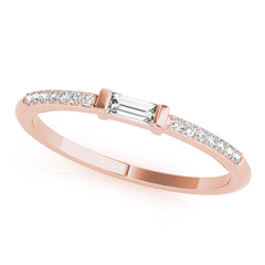 Accented East-West Baguette Half Eternity Ring in Gold & Platinum