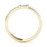 Accented East-West Baguette Half Eternity Ring in Gold & Platinum
