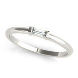 East-West Baguette Half Eternity Ring in Gold & Platinum