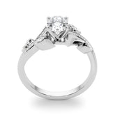 Refined Fashion Ring Round Diamond Engagement Ring — 9K/18K Gold & Platinum