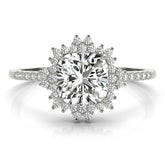 Lab-Grown Diamond Halo Engagement Ring in Platinum UK Hallmarked