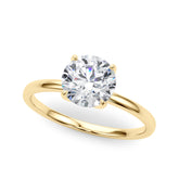 Couture Solitaire Rounds Round Diamond Engagement Ring — 9K/18K Gold & Platinum
