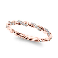 Twisting Alternating Half Eternity Ring in Gold & Platinum