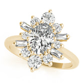 Statement Fashion Ring Oval Diamond Engagement Ring — 9K/18K Gold & Platinum