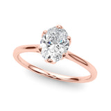 Regal Solitaire Oval Diamond Engagement Ring — 9K/18K Gold & Platinum