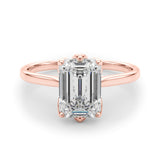 Lab-Grown D-VVS Emerald Cut Diamond 6-Prong Solitaire Engagement Ring Gift For Her