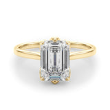 Lab-Grown D-VVS Emerald Cut Diamond 6-Prong Solitaire Engagement Ring Gift For Her